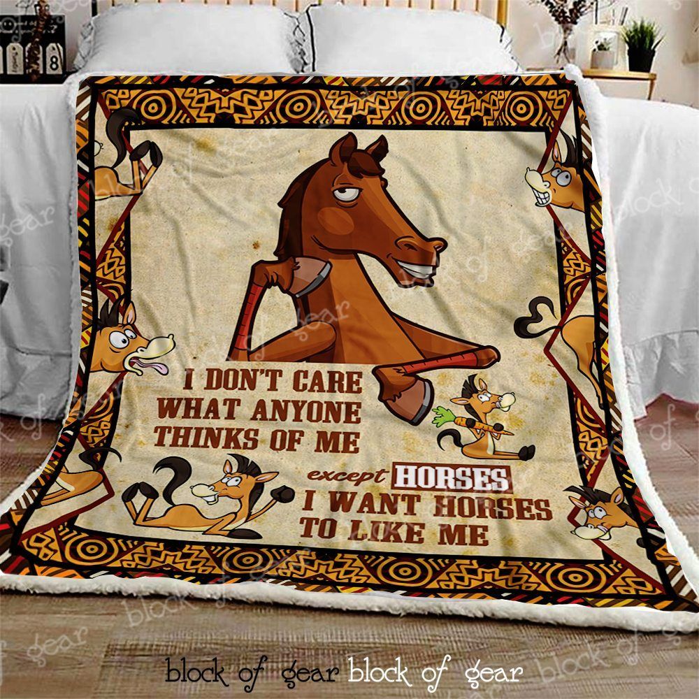 Horse Sherpa Fleece Blanket