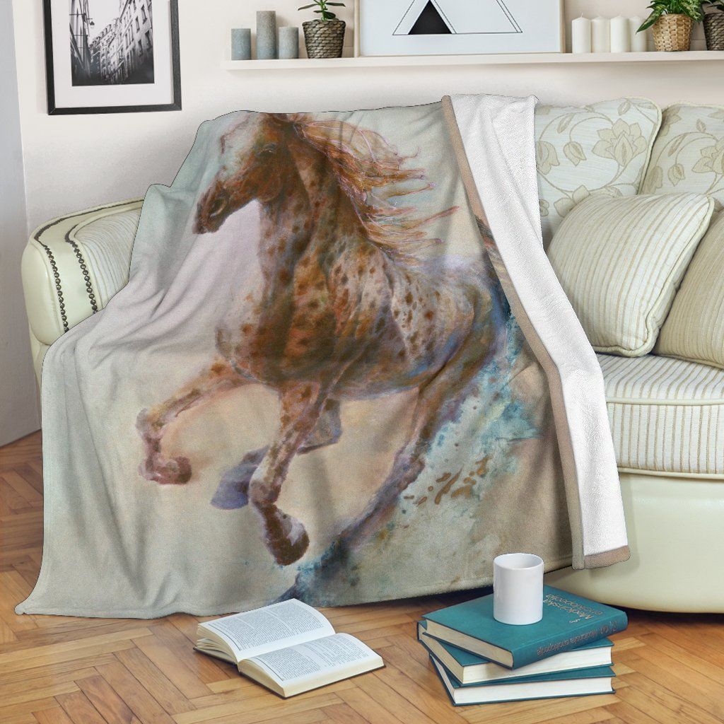 Horse Sherpa Fleece Blanket