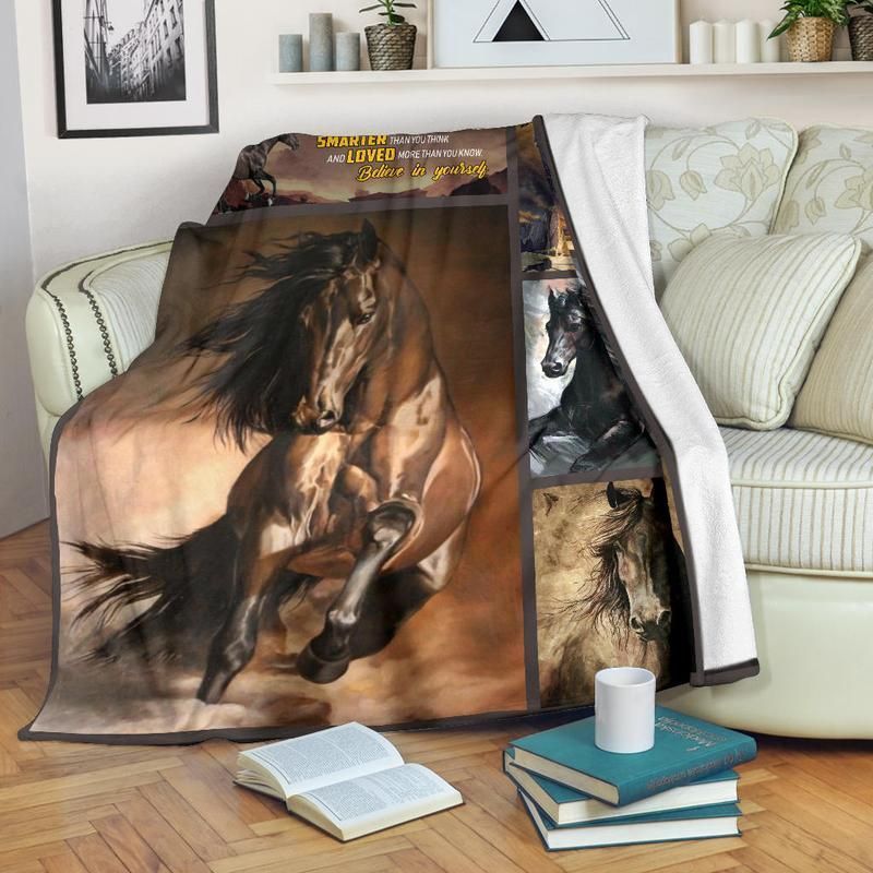 Horse Sherpa Fleece Blanket