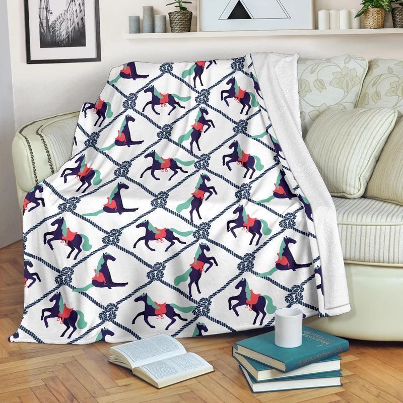 Horse Sherpa Fleece Blanket