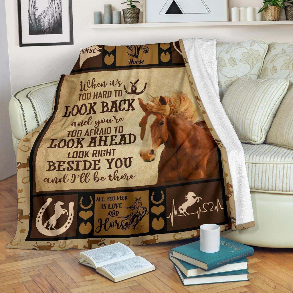 Horse Sherpa Fleece Blanket