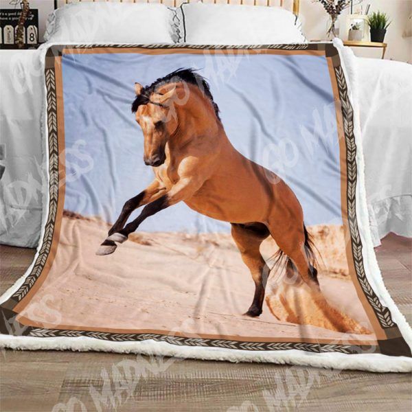 Horse Sherpa Fleece Blanket