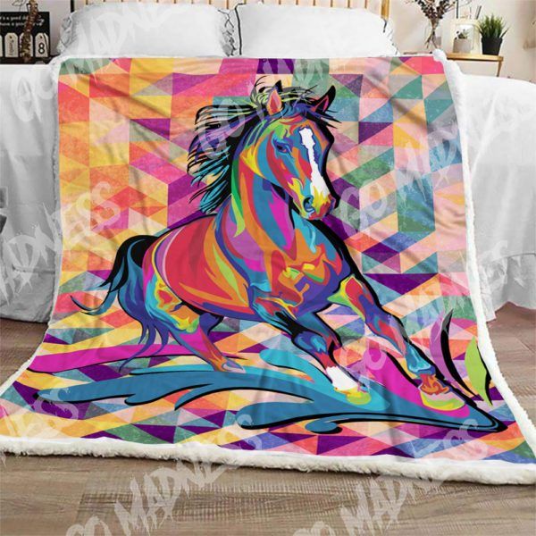 Horse Sherpa Fleece Blanket