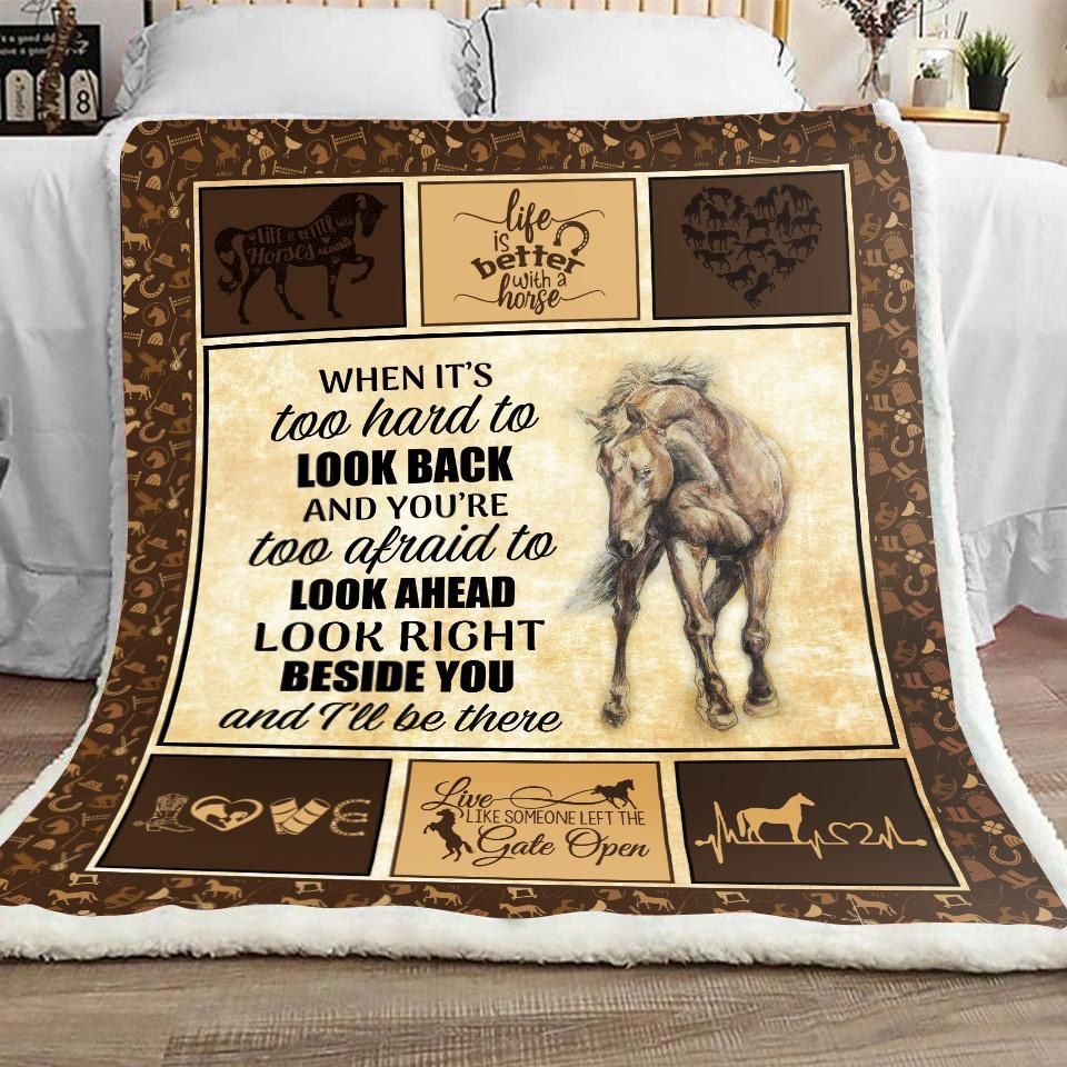 Horse Sherpa Fleece Blanket