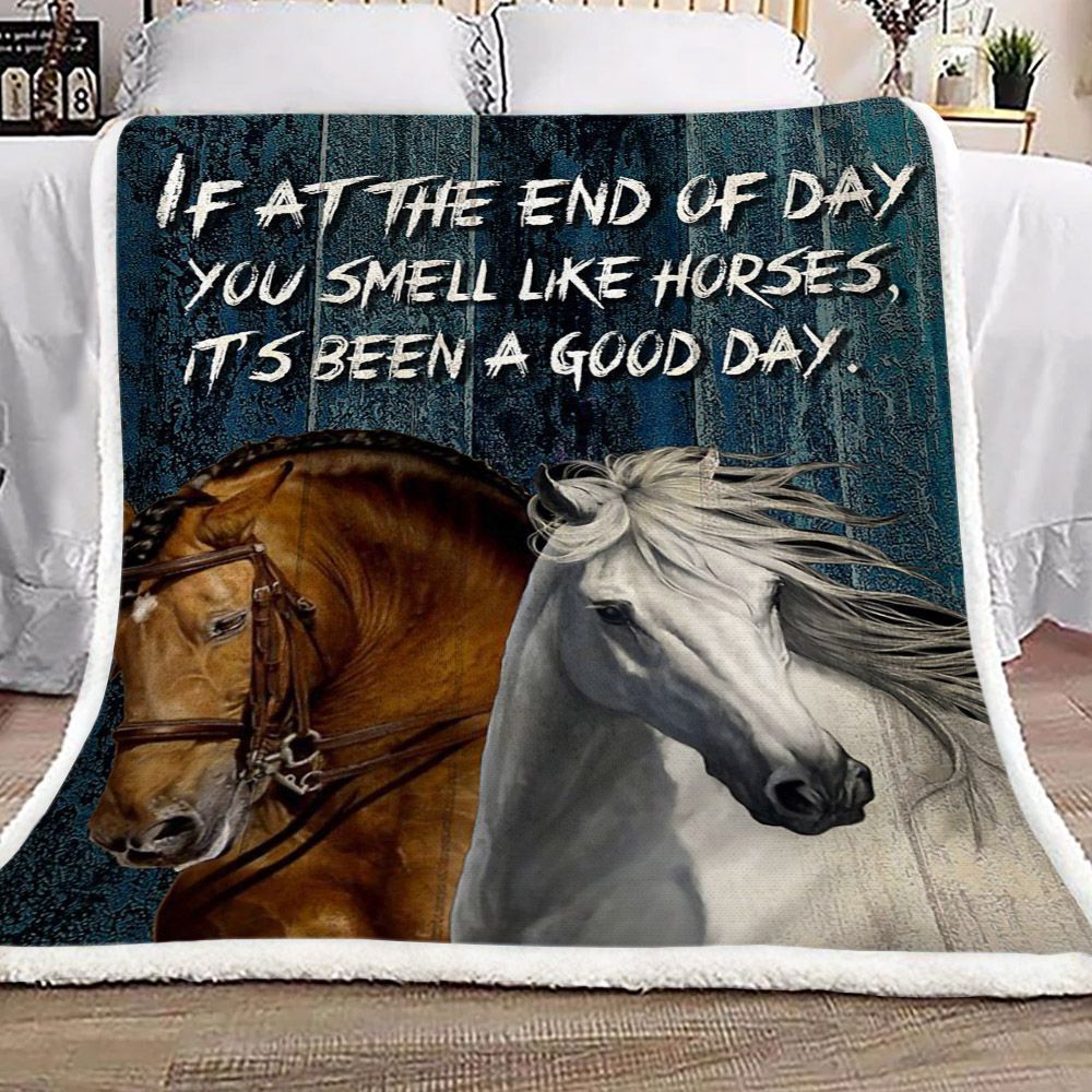 Horse Sherpa Fleece Blanket