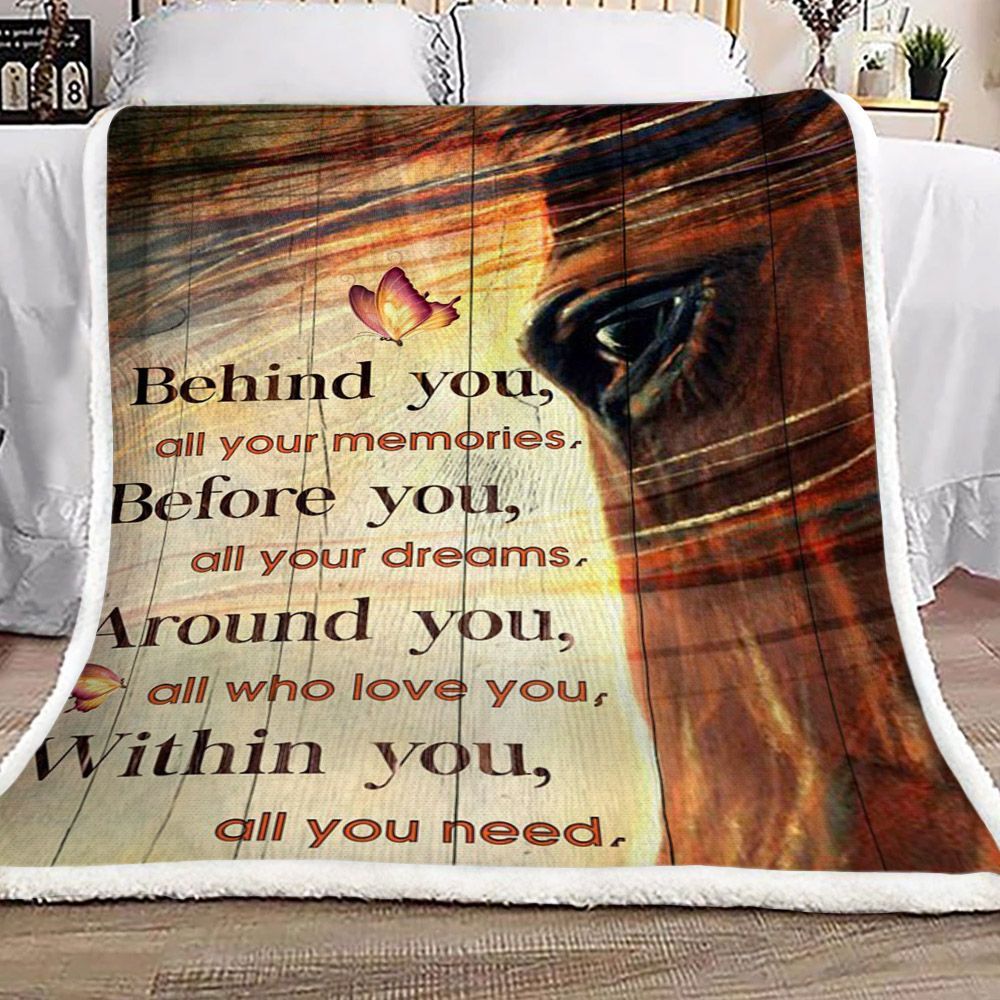 Horse Sherpa Fleece Blanket