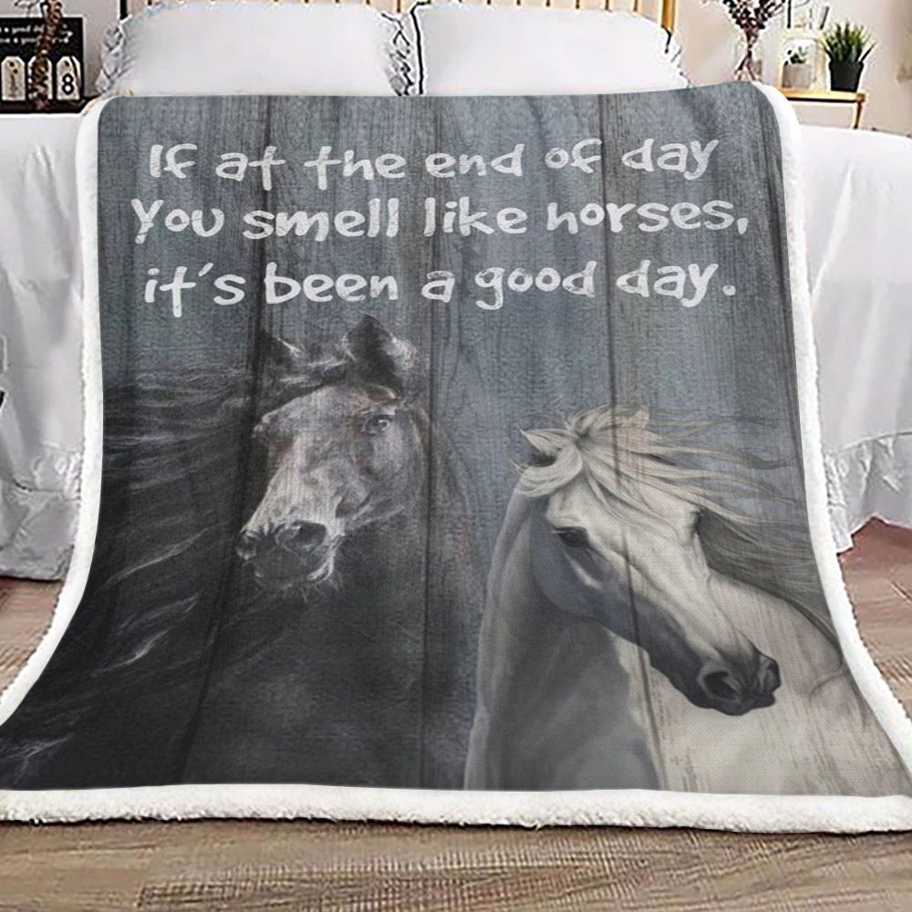 Horse Sherpa Fleece Blanket