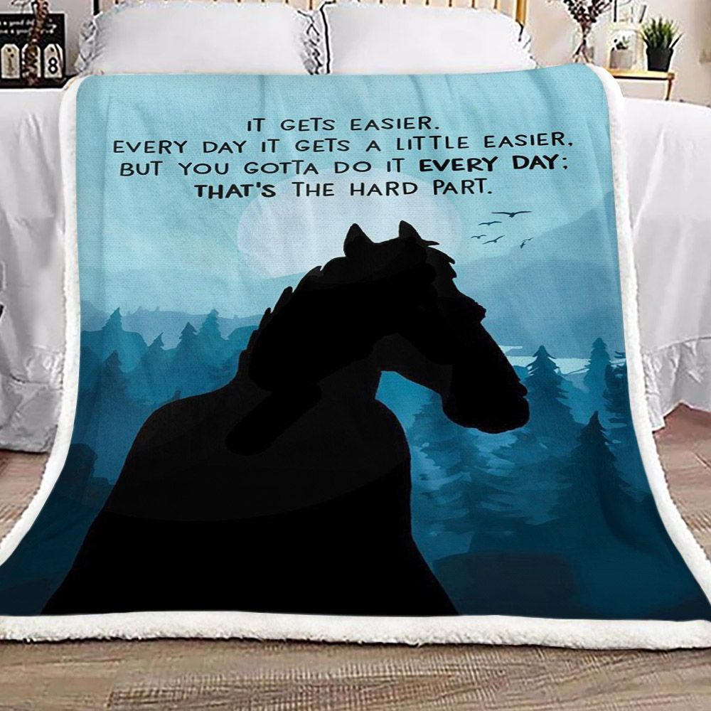 Horse Sherpa Fleece Blanket