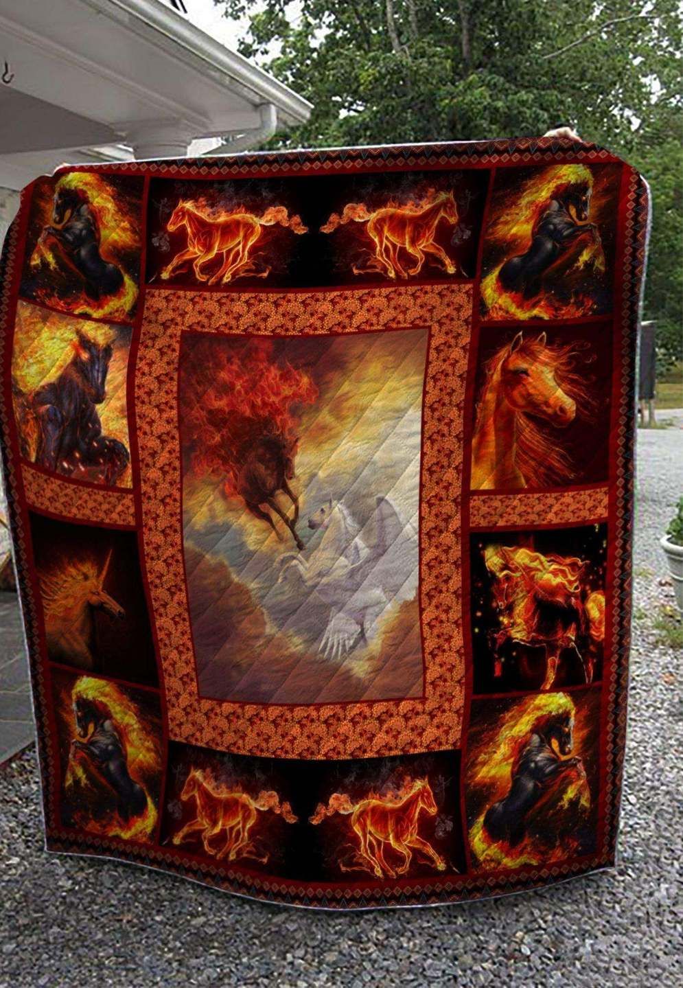 Horse CLA0810285Q Quilt Blanket