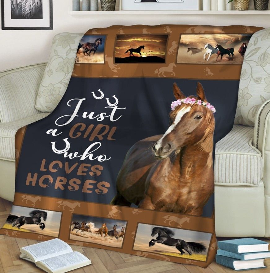 Horse Sherpa Fleece Blanket