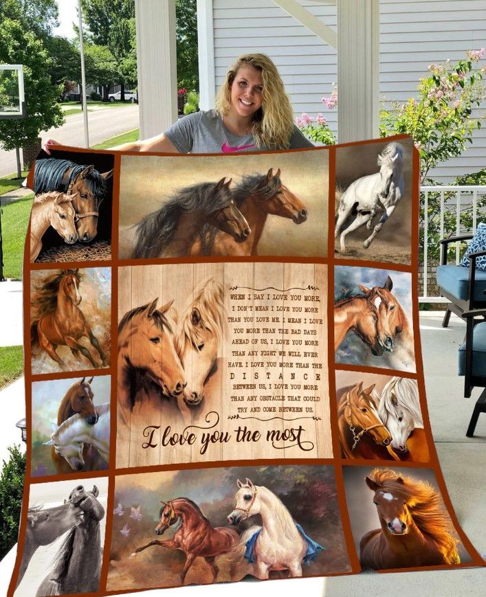 Horse Sherpa Fleece Blanket