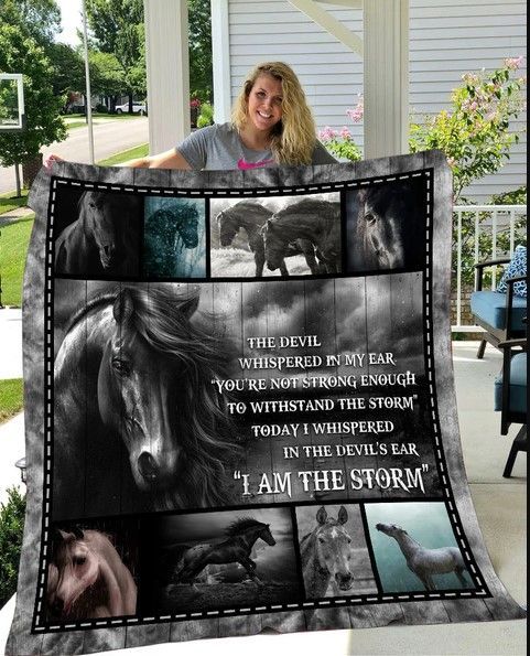 Horse Sherpa Fleece Blanket