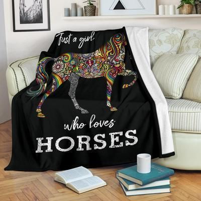 Horse Sherpa Fleece Blanket