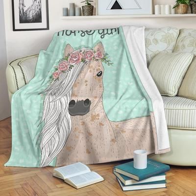 Horse Sherpa Fleece Blanket