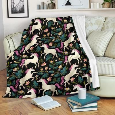 Horse Sherpa Fleece Blanket