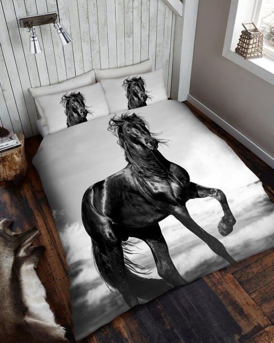 Horse Cotton Bed Sheets Spread Comforter Bedding Set