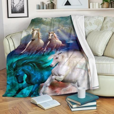 Horse Sherpa Fleece Blanket