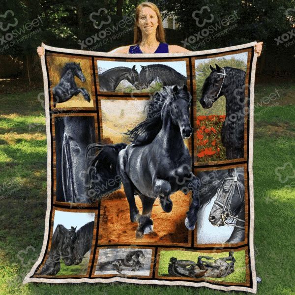 Horse Sherpa Fleece Blanket