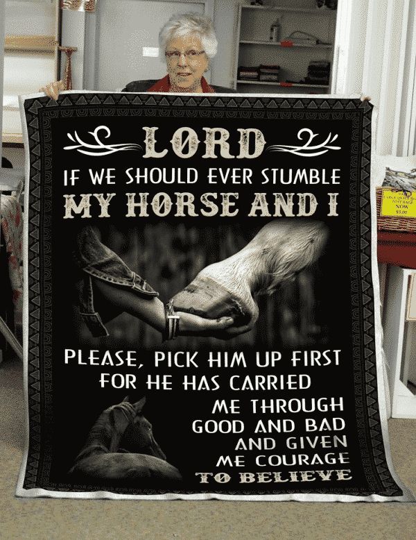 Horse Sherpa Fleece Blanket
