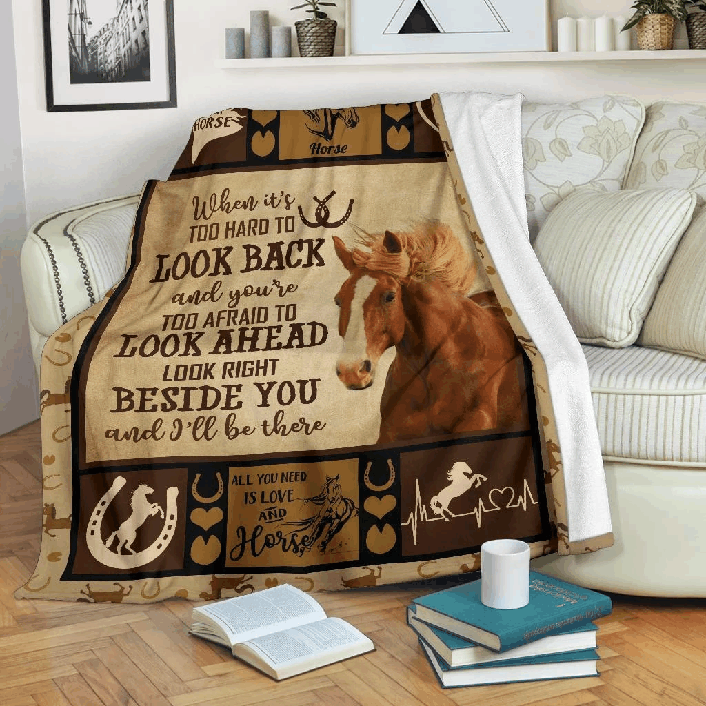 Horse Sherpa Fleece Blanket
