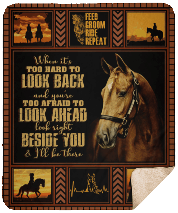 Horse Sherpa Fleece Blanket