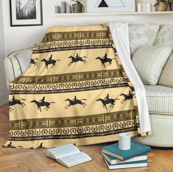 Horse Sherpa Fleece Blanket