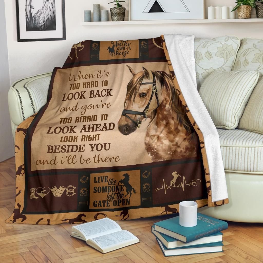 Horse Sherpa Fleece Blanket