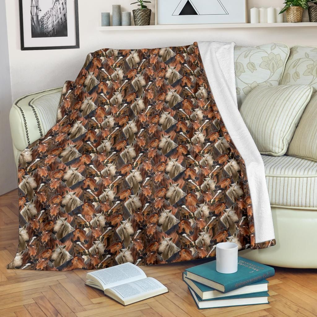 Horse Sherpa Fleece Blanket