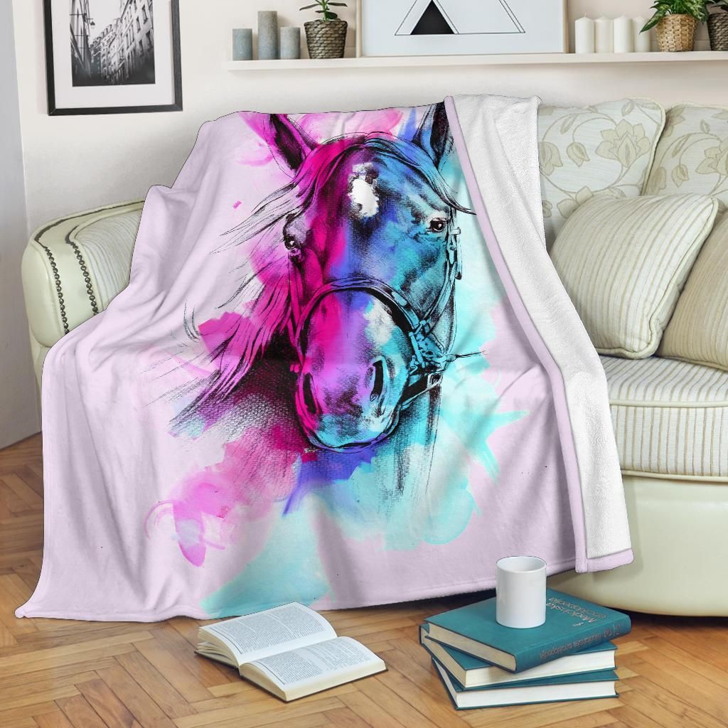 Horse Sherpa Fleece Blanket
