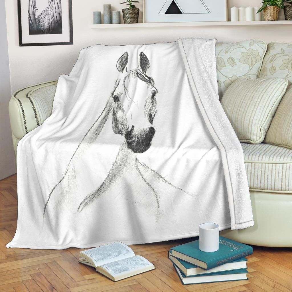 Horse Sherpa Fleece Blanket