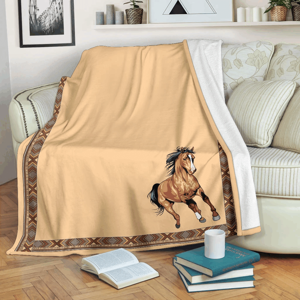 Horse Sherpa Fleece Blanket