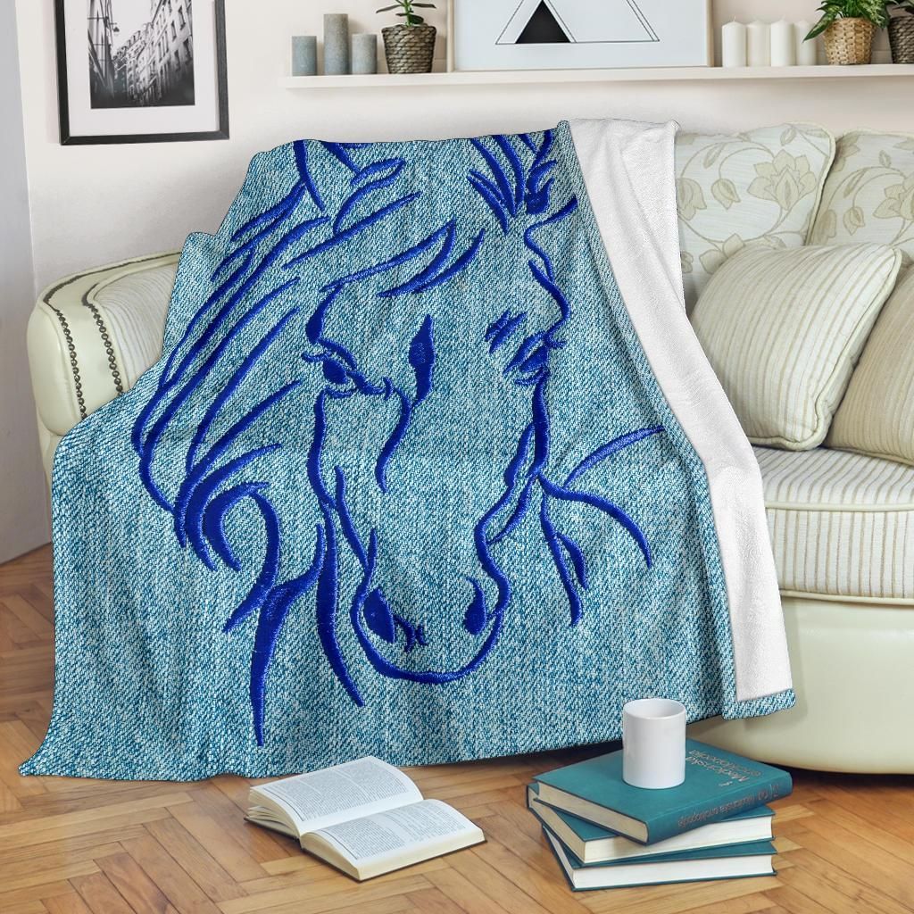 Horse Sherpa Fleece Blanket