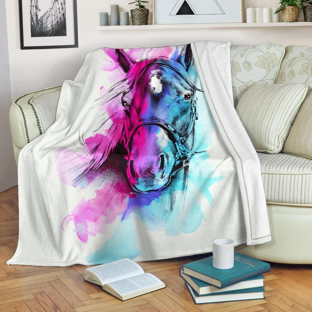 Horse Sherpa Fleece Blanket
