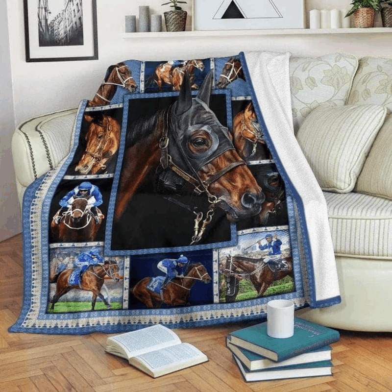Horse Sherpa Fleece Blanket