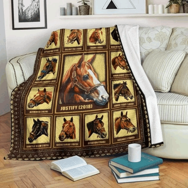 Horse Sherpa Fleece Blanket