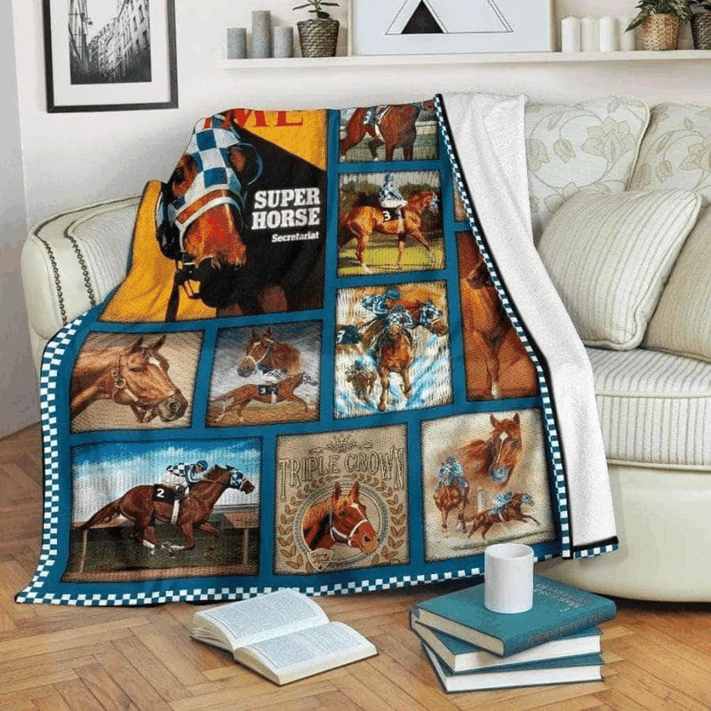 Horse Sherpa Fleece Blanket