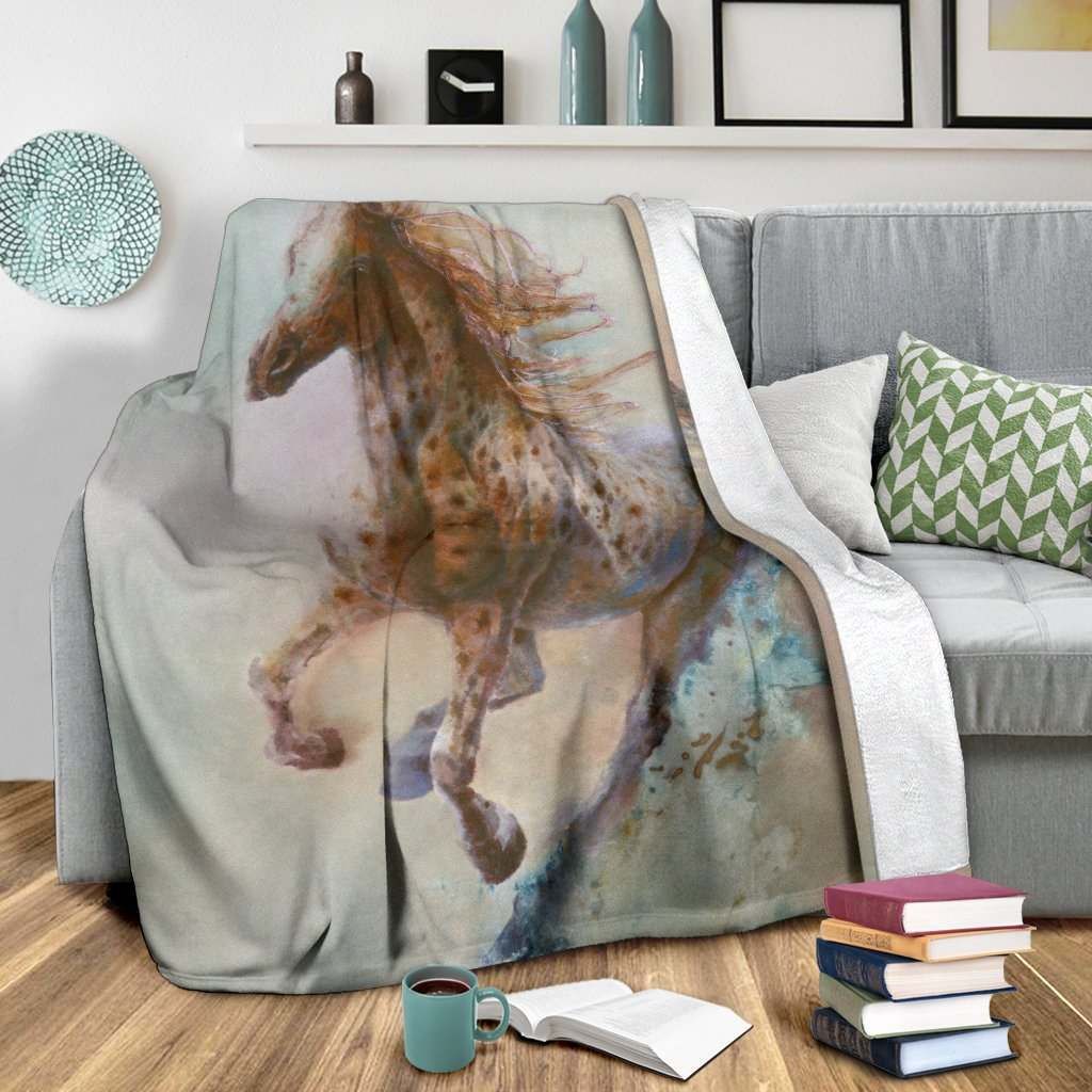 Horse Sherpa Fleece Blanket