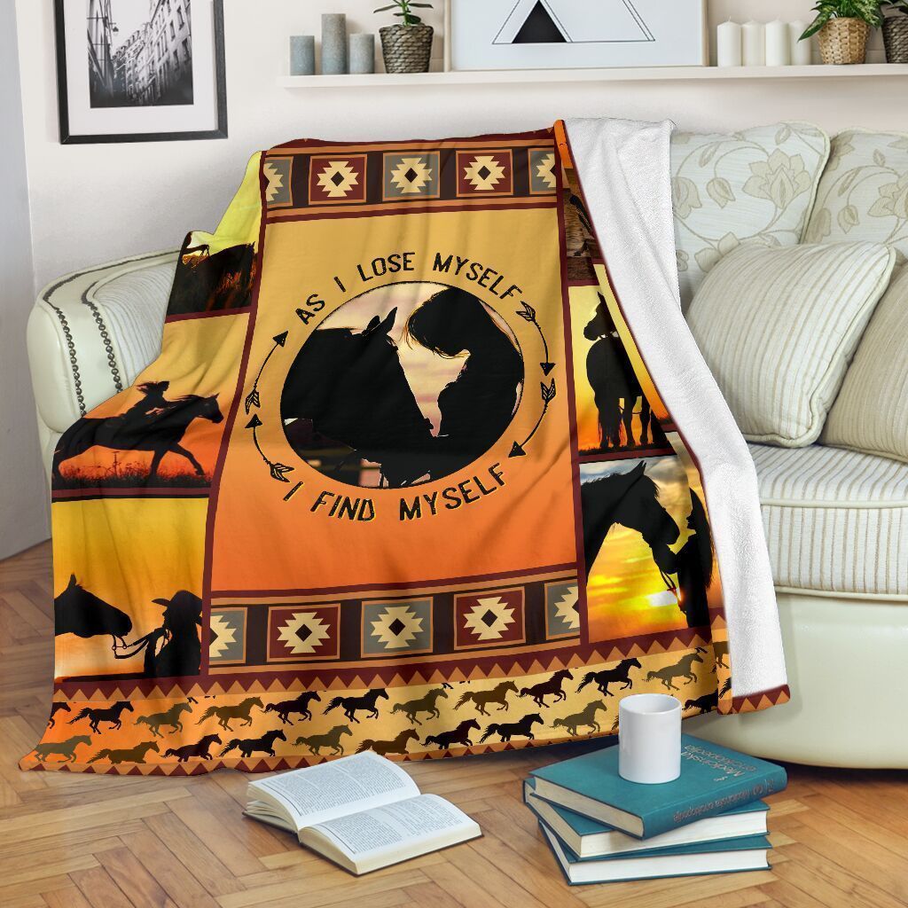 Horse Sherpa Fleece Blanket