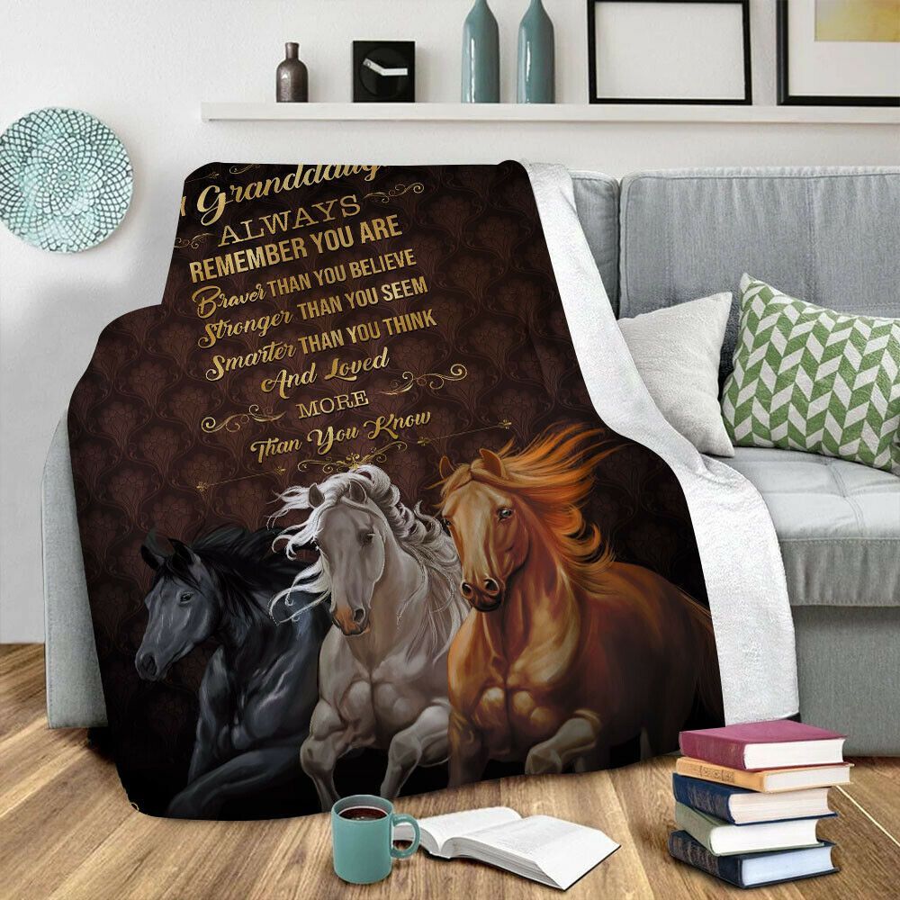 Horse Sherpa Fleece Blanket