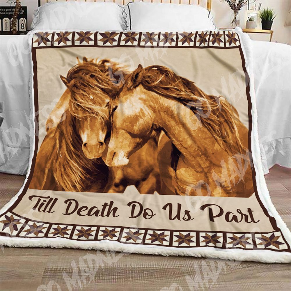 Horse Sherpa Fleece Blanket