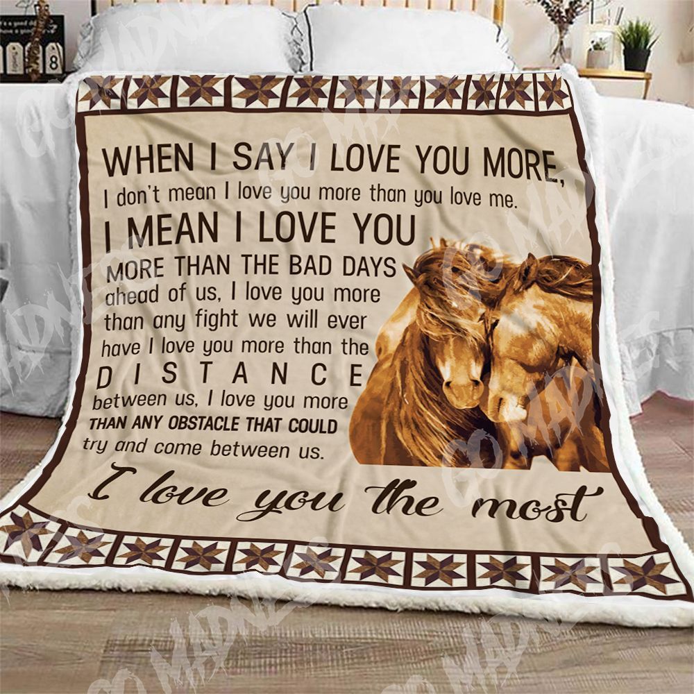 Horse Sherpa Fleece Blanket