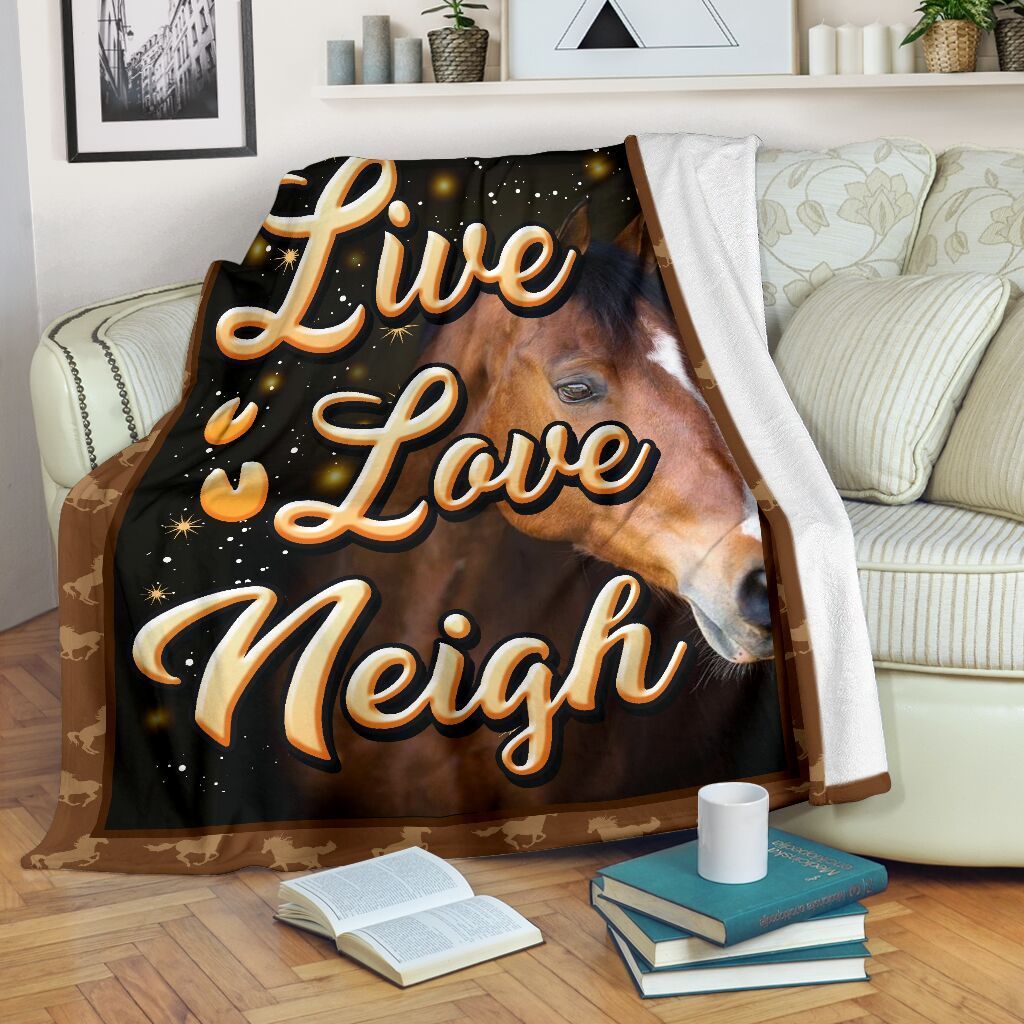 Horse Sherpa Fleece Blanket