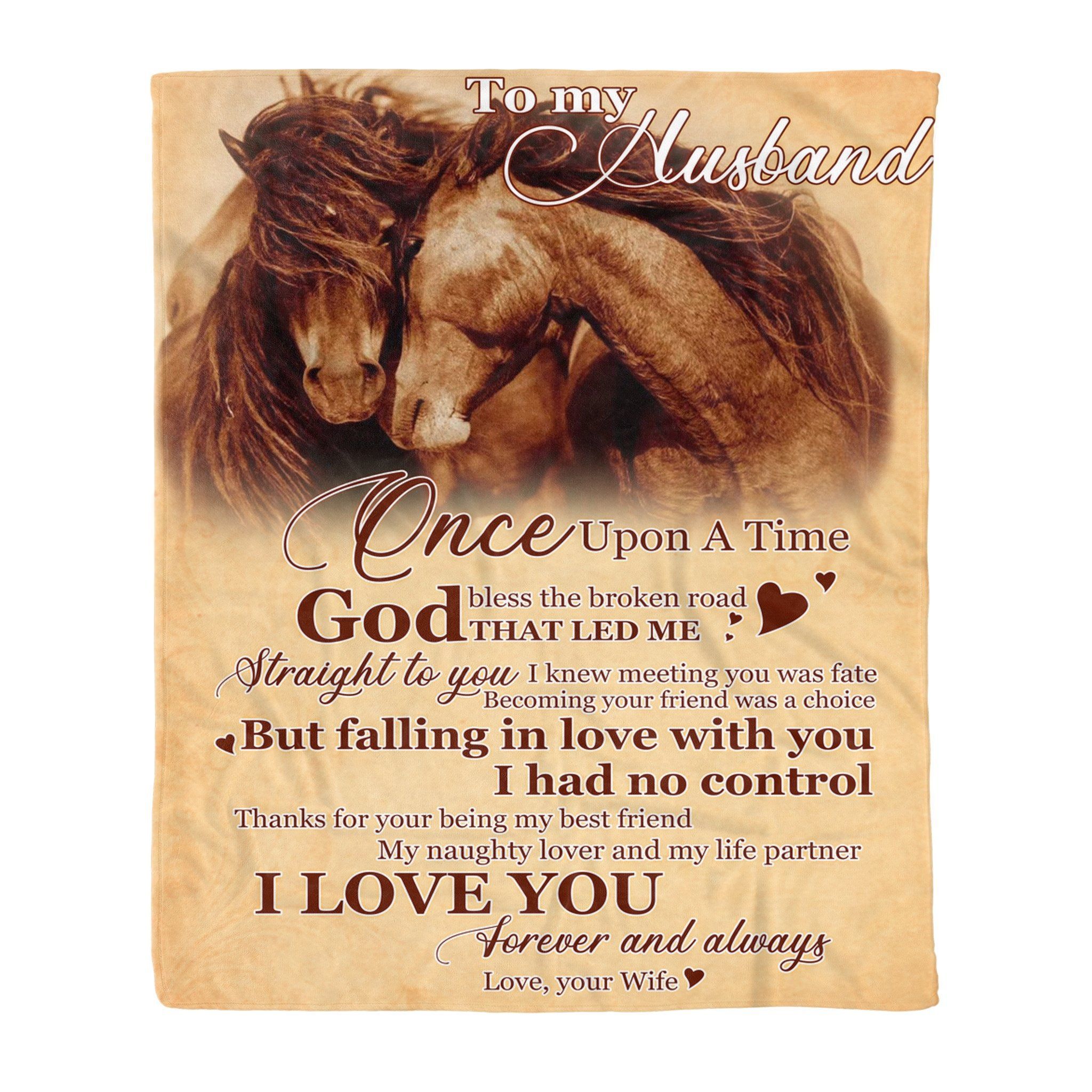 Horse Sherpa Fleece Blanket