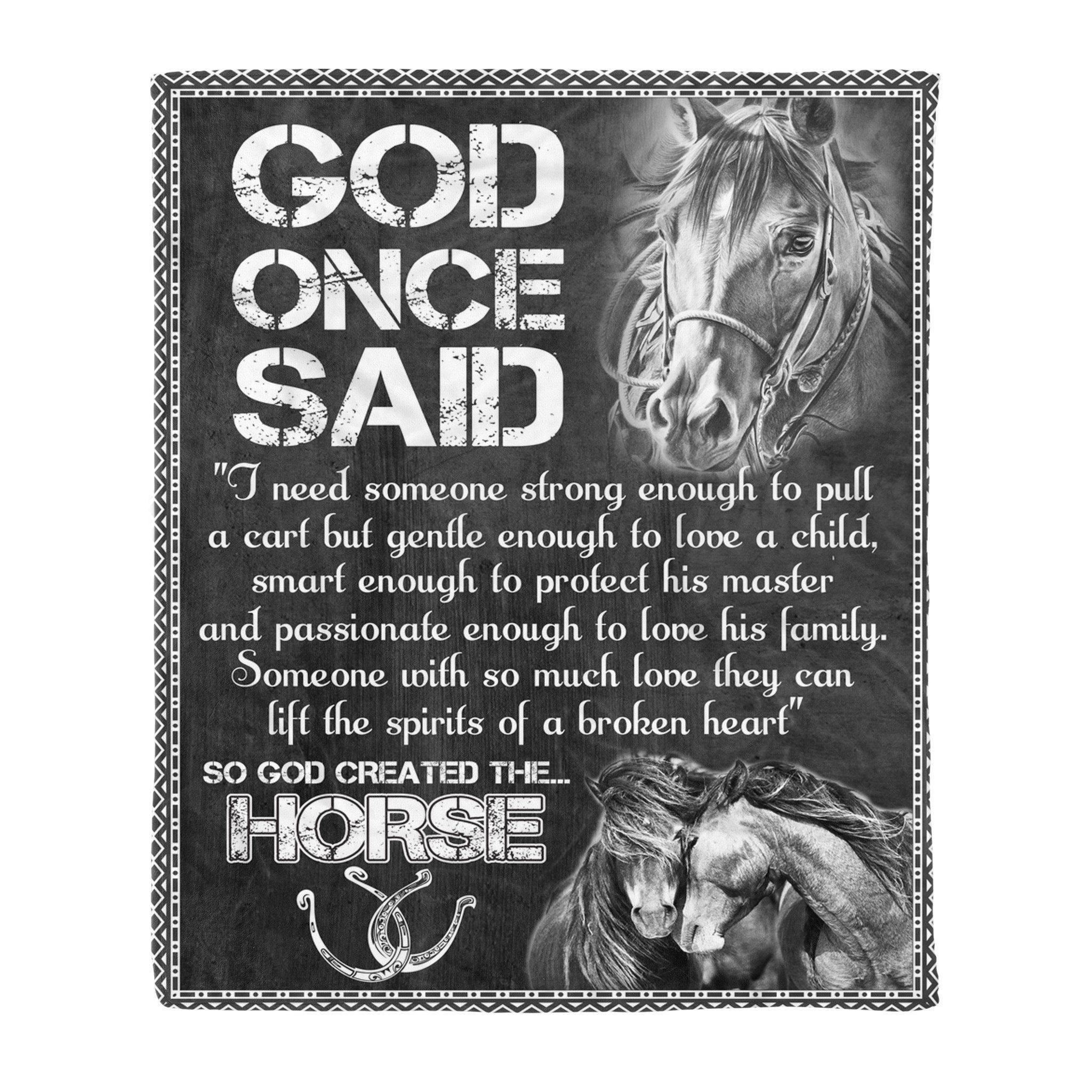 Horse Sherpa Fleece Blanket