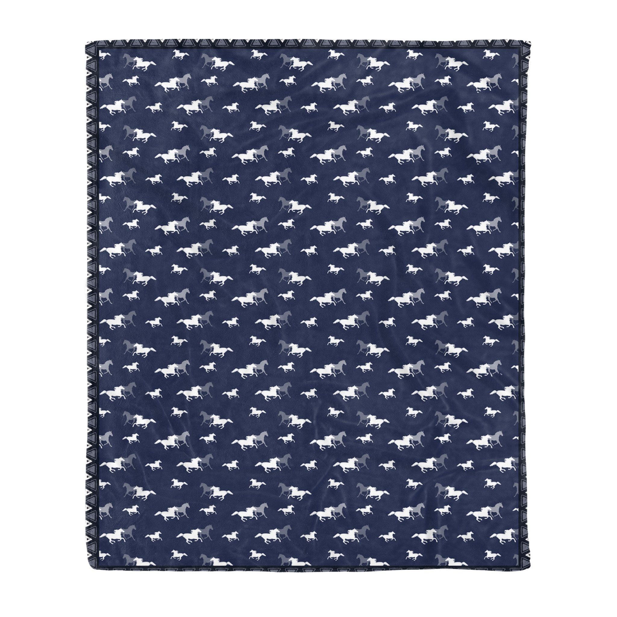 Horse Sherpa Fleece Blanket