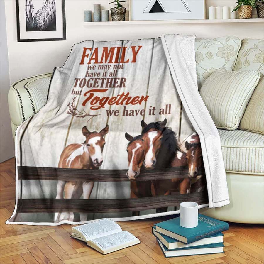 Horse Sherpa Fleece Blanket