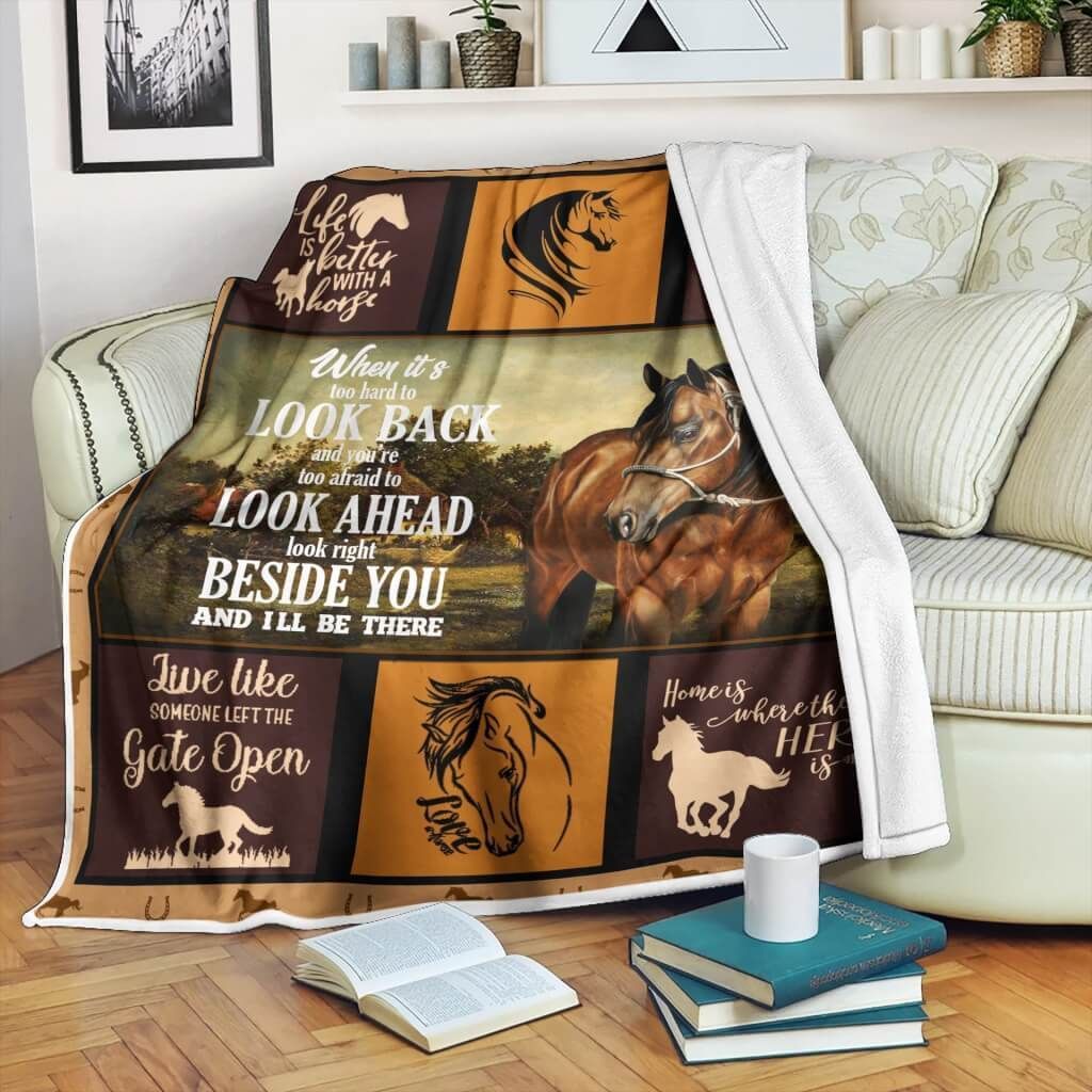 Horse Sherpa Fleece Blanket