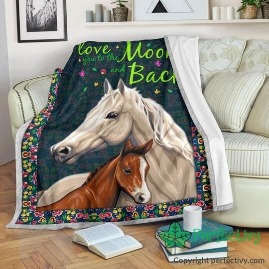 Horse Sherpa Fleece Blanket