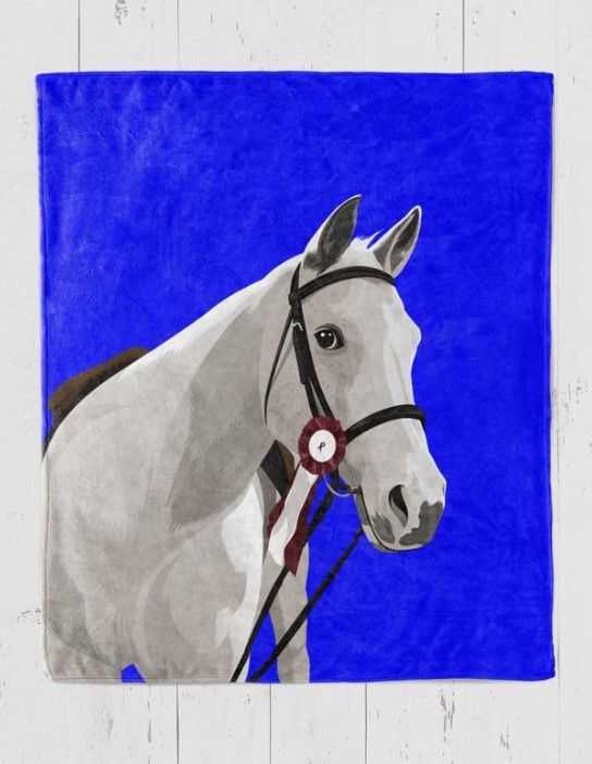 Horse Sherpa Fleece Blanket