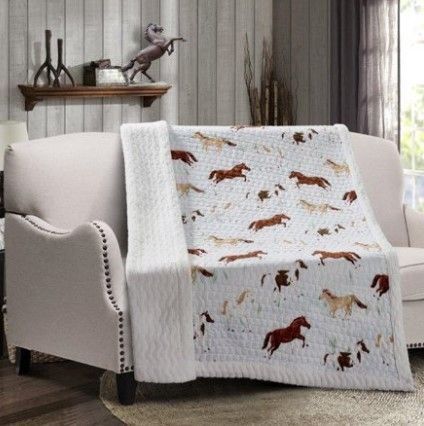 Horse Sherpa Fleece Blanket